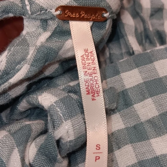 Free People S Teal Gingham Living For This Tunic mini Dress - Picture 5 of 7